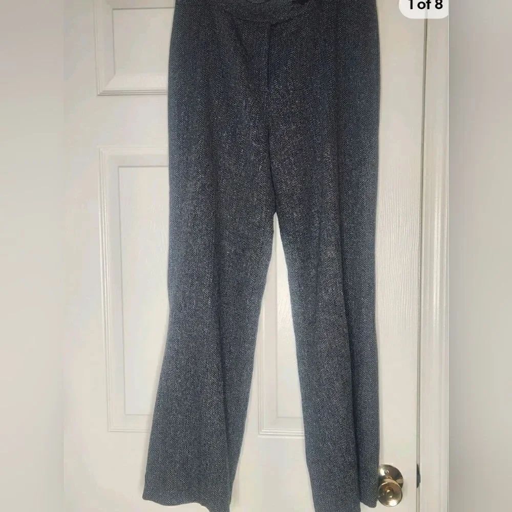Jones New York Signature 12Stretch GrayHerringbonePrint Full Length Women Pants